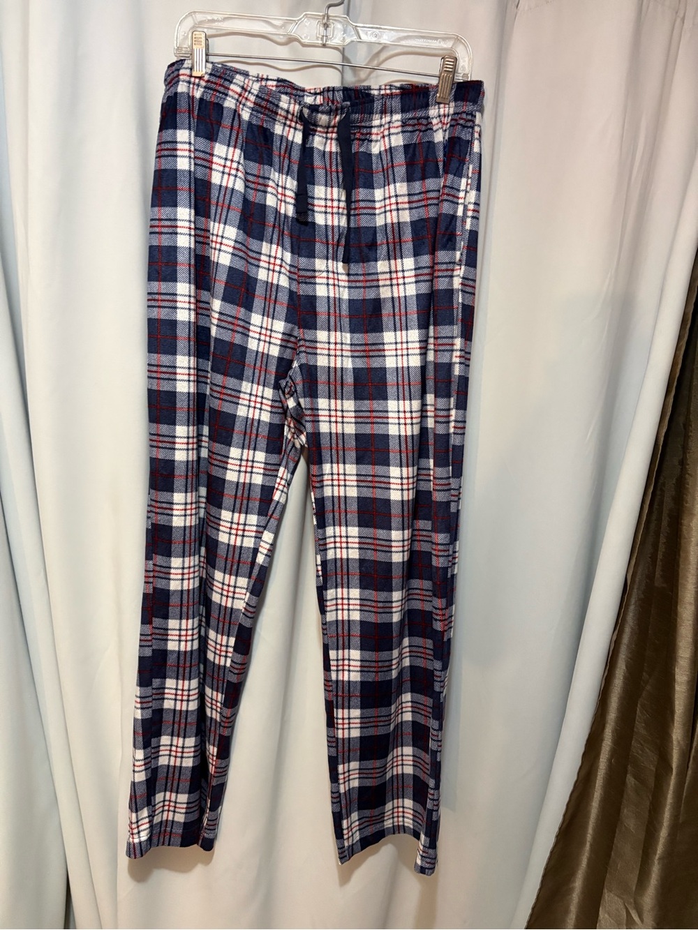Polo by Ralph Lauren Navy White Red Plaid Fleece Joggers